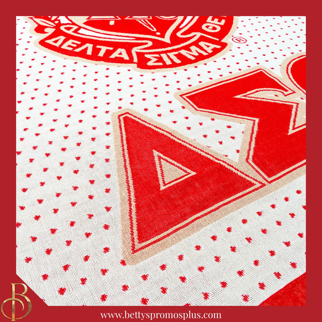 Delta Sigma Theta ΔΣΘ Shield Afghan Throw Blanket-Delta Sigma Theta Paraphernalia-Delta Sigma Theta Blanket-Betty's Promos Plus