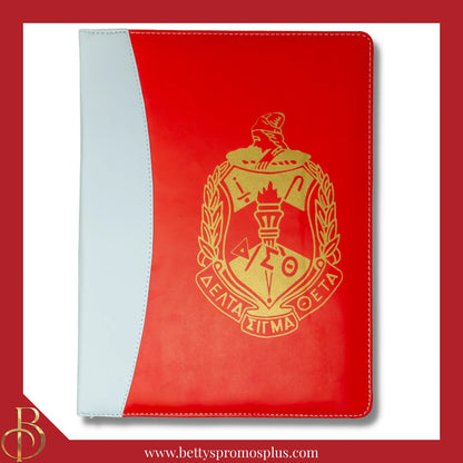 Delta Sigma Theta ΔΣΘ Shield Business Padfolio Portfolio with Legal Pad-Red-Delta Sigma Theta Paraphernalia-Delta Sigma Theta Padfolio-Betty's Promos Plus
