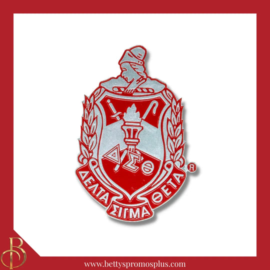 Delta Sigma Theta ΔΣΘ Shield Crest Auto Decal Sticker Car Emblem-Delta Sigma Theta Paraphernalia-Delta Sigma Theta Auto Decal-Betty's Promos Plus