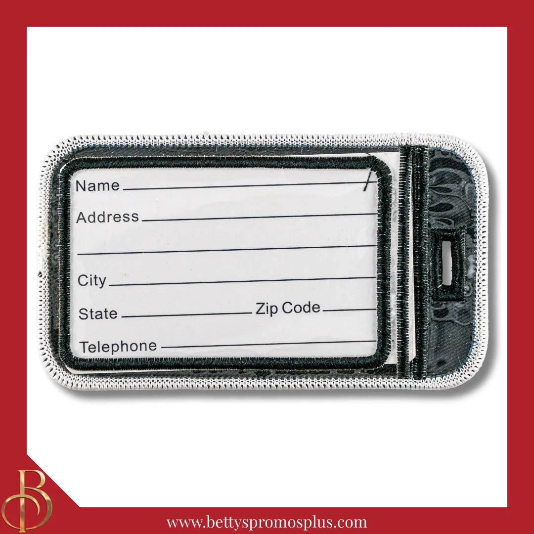 Delta Sigma Theta ΔΣΘ Shield Embroidered Luggage Tag-Delta Sigma Theta Paraphernalia-Delta Sigma Theta Luggage Tag-Betty's Promos Plus