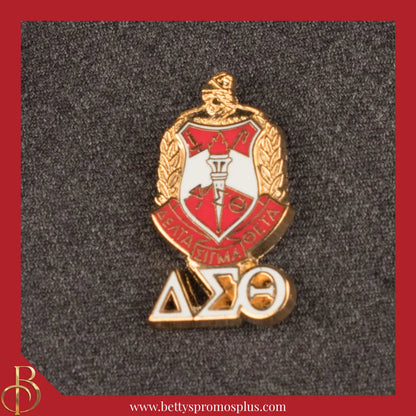 Delta Sigma Theta ΔΣΘ Shield & Greek Letters Sorority Lapel Pin-Delta Sigma Theta Paraphernalia-Delta Sigma Theta Lapel Pin-Betty's Promos Plus