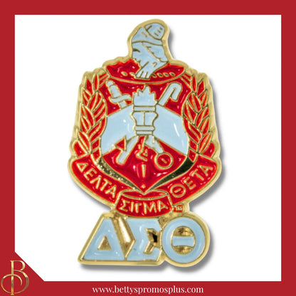 Delta Sigma Theta ΔΣΘ Shield & Greek Letters Sorority Lapel Pin-Gold-Delta Sigma Theta Paraphernalia-Delta Sigma Theta Lapel Pin-Betty's Promos Plus