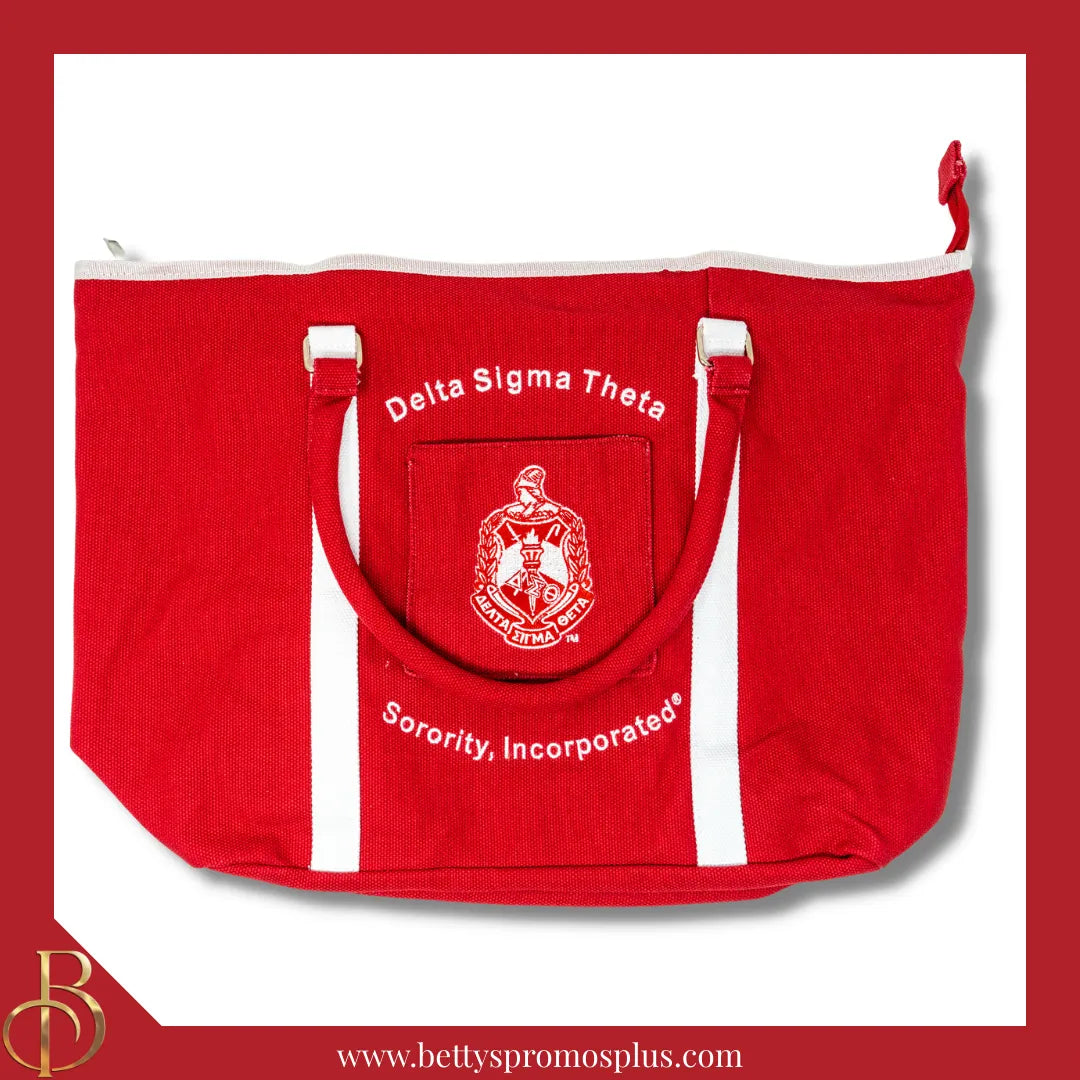 Delta Sigma Theta ΔΣΘ Shield Heavy Duty Canvas Tote Bag-Delta Sigma Theta Paraphernalia-Delta Sigma Theta Tote Bags-Betty's Promos Plus