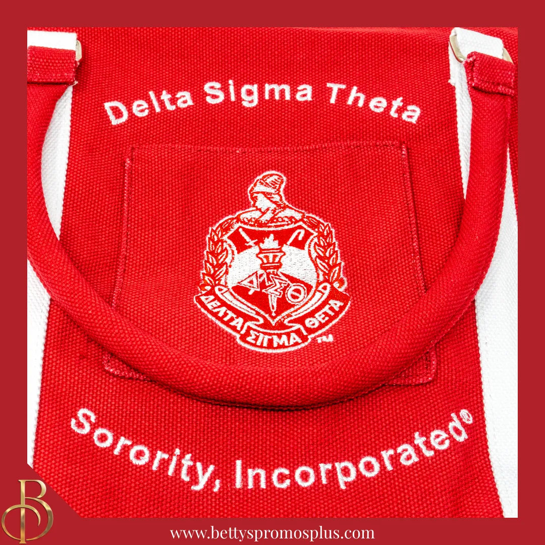 Delta Sigma Theta ΔΣΘ Shield Heavy Duty Canvas Tote Bag-Delta Sigma Theta Paraphernalia-Delta Sigma Theta Tote Bags-Betty's Promos Plus
