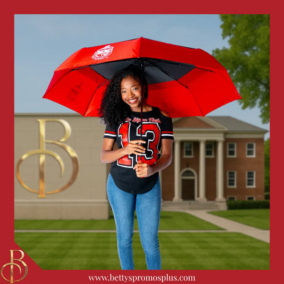 Delta Sigma Theta ΔΣΘ Shield Hurricane Umbrella-Delta Sigma Theta Paraphernalia-Delta Sigma Theta Umbrellas-Betty's Promos Plus