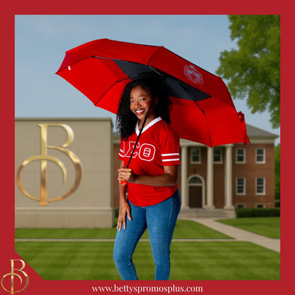 Delta Sigma Theta ΔΣΘ Shield Hurricane Umbrella-Delta Sigma Theta Paraphernalia-Delta Sigma Theta Umbrellas-Betty's Promos Plus
