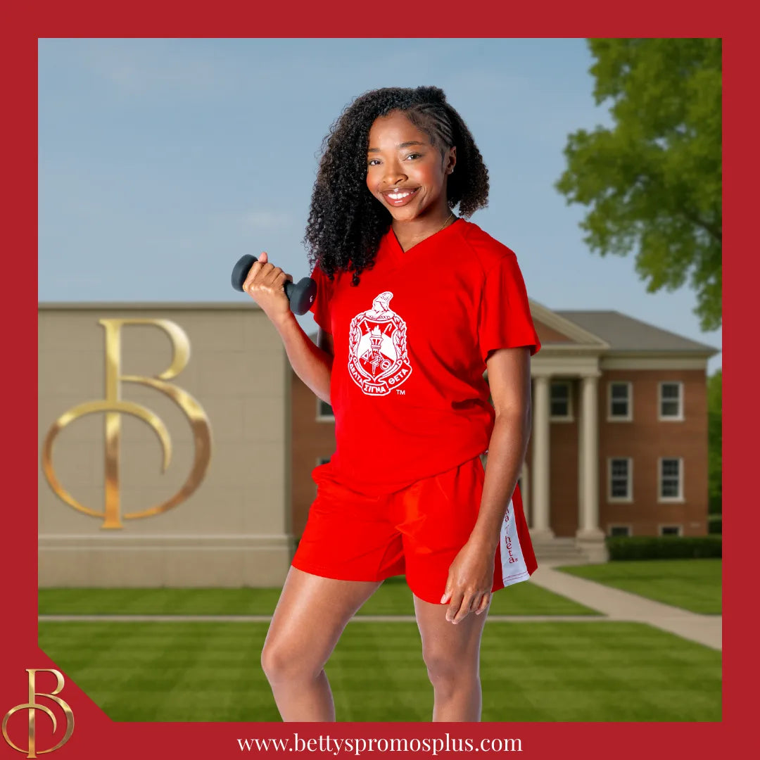 Delta Sigma Theta ΔΣΘ Shield Performance Moisture Wicking Screen Printed Workout T-Shirt-Delta Sigma Theta Paraphernalia-Delta Sigma Theta T-Shirts-Betty's Promos Plus