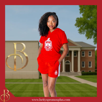 Delta Sigma Theta ΔΣΘ Shield Performance Moisture Wicking Screen Printed Workout T-Shirt-Delta Sigma Theta Paraphernalia-Delta Sigma Theta T-Shirts-Betty's Promos Plus