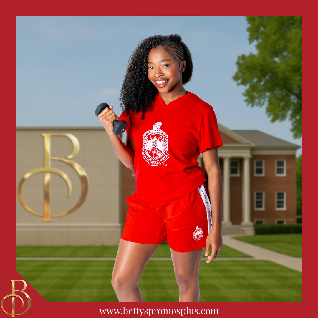Delta Sigma Theta ΔΣΘ Shield Performance Moisture Wicking Screen Printed Workout T-Shirt-Delta Sigma Theta Paraphernalia-Delta Sigma Theta T-Shirts-Betty's Promos Plus