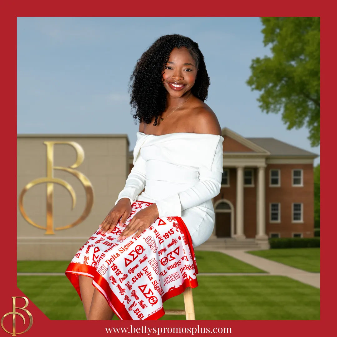Delta Sigma Theta ΔΣΘ Signature Scarf-Delta Sigma Theta Paraphernalia-Delta Sigma Theta Scarf-Betty's Promos Plus