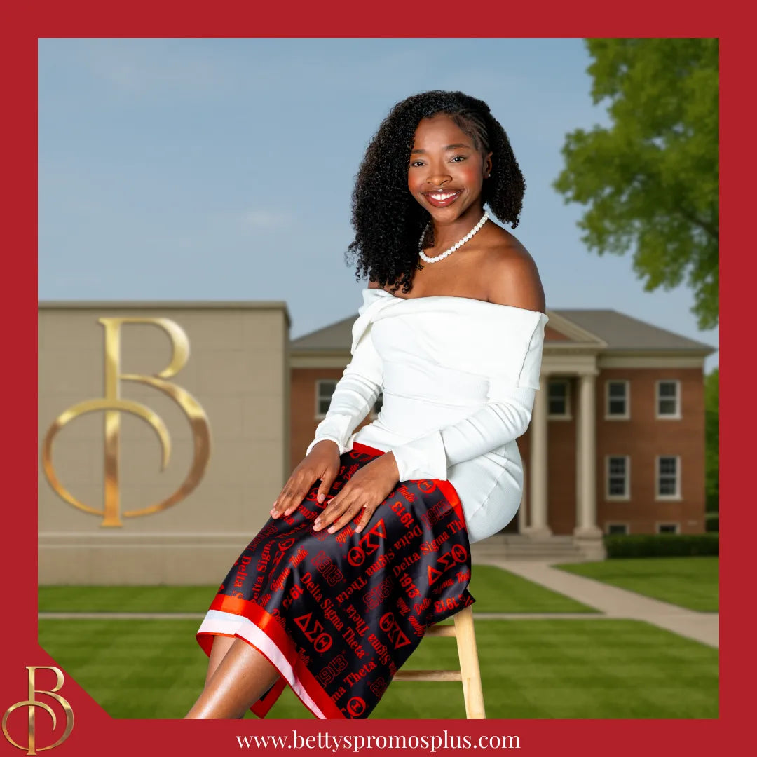 Delta Sigma Theta ΔΣΘ Signature Scarf-Delta Sigma Theta Paraphernalia-Delta Sigma Theta Scarf-Betty's Promos Plus