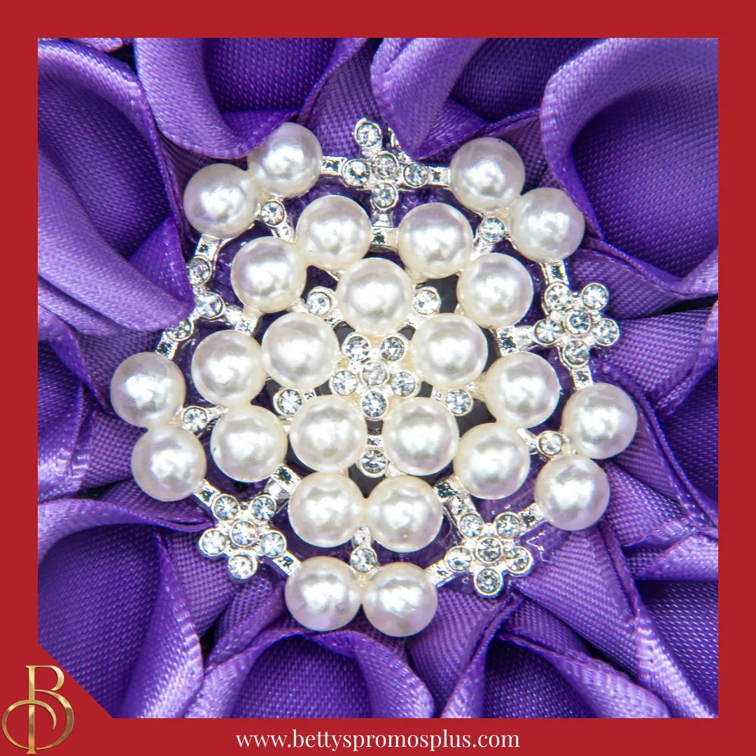 Delta Sigma Theta ΔΣΘ Silk Flower Brooch-Delta Sigma Theta Paraphernalia-Delta Sigma Theta Lapel Pin-Betty's Promos Plus