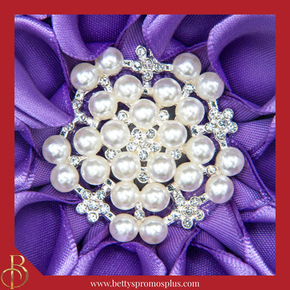 Delta Sigma Theta ΔΣΘ Silk Flower Brooch-Delta Sigma Theta Paraphernalia-Delta Sigma Theta Lapel Pin-Betty's Promos Plus