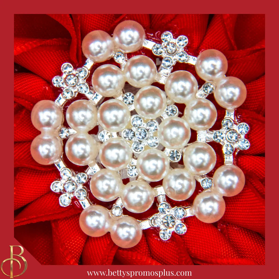 Delta Sigma Theta ΔΣΘ Silk Flower Brooch-Delta Sigma Theta Paraphernalia-Delta Sigma Theta Lapel Pin-Betty's Promos Plus