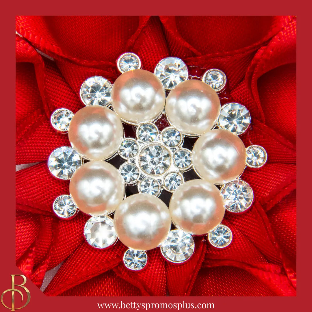 Delta Sigma Theta ΔΣΘ Silk Flower Brooch-Delta Sigma Theta Paraphernalia-Delta Sigma Theta Lapel Pin-Betty's Promos Plus