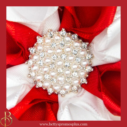 Delta Sigma Theta ΔΣΘ Silk Flower Brooch-Delta Sigma Theta Paraphernalia-Delta Sigma Theta Lapel Pin-Betty's Promos Plus