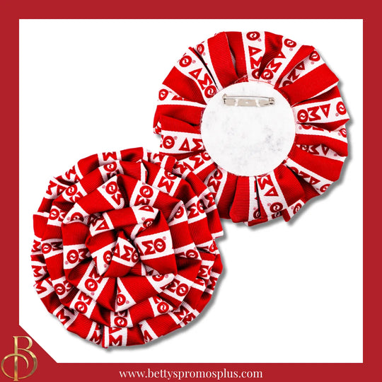 Delta Sigma Theta ΔΣΘ Silk Flower Lapel Pin-Red-Delta Sigma Theta Paraphernalia-Delta Sigma Theta Lapel Pin-Betty's Promos Plus