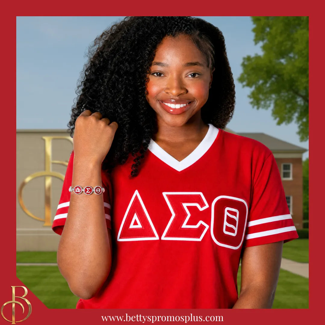Delta Sigma Theta ΔΣΘ Snap Button Bracelet Jewelry with Interchangeable Snaps-Delta Sigma Theta Paraphernalia-Delta Sigma Theta Bracelet-Betty's Promos Plus