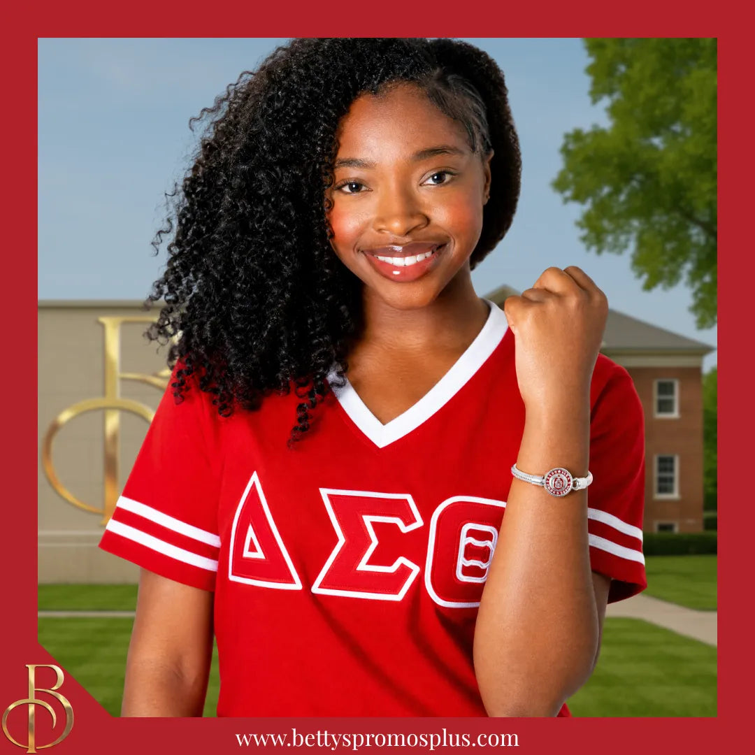 Delta Sigma Theta ΔΣΘ Snap Button Bracelet Jewelry with Interchangeable Snaps-Delta Sigma Theta Paraphernalia-Delta Sigma Theta Bracelet-Betty's Promos Plus