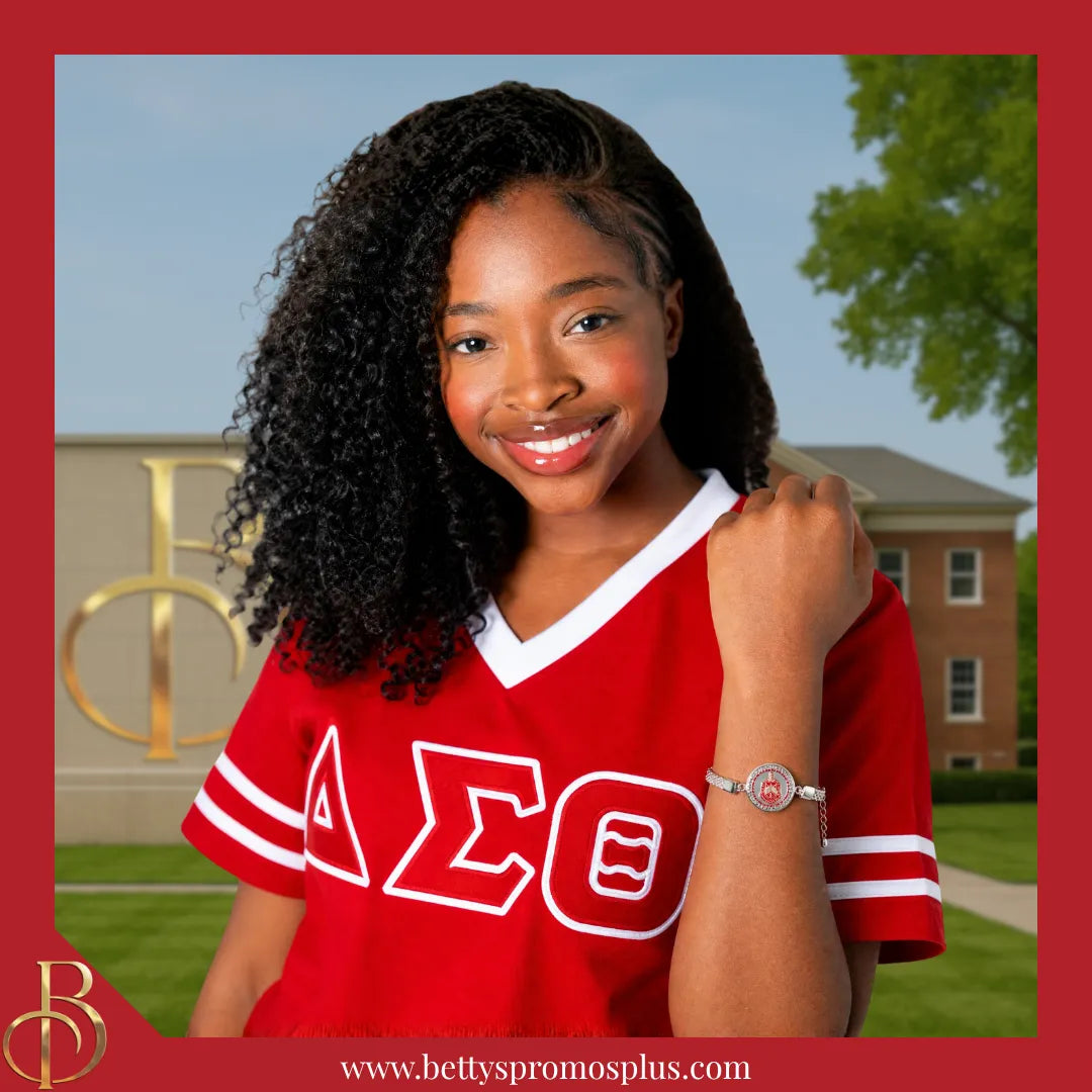 Delta Sigma Theta ΔΣΘ Snap Button Bracelet Jewelry with Interchangeable Snaps-Delta Sigma Theta Paraphernalia-Delta Sigma Theta Bracelet-Betty's Promos Plus