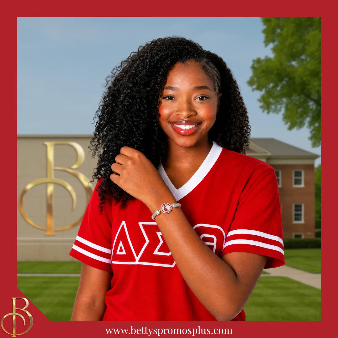 Delta Sigma Theta ΔΣΘ Snap Button Bracelet Jewelry with Interchangeable Snaps-Delta Sigma Theta Paraphernalia-Delta Sigma Theta Bracelet-Betty's Promos Plus