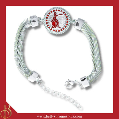 Delta Sigma Theta ΔΣΘ Snap Button Bracelet Jewelry with Interchangeable Snaps-Silver-Single Bracelet-Lady Fortitude-Delta Sigma Theta Paraphernalia-Delta Sigma Theta Bracelet-Betty's Promos Plus