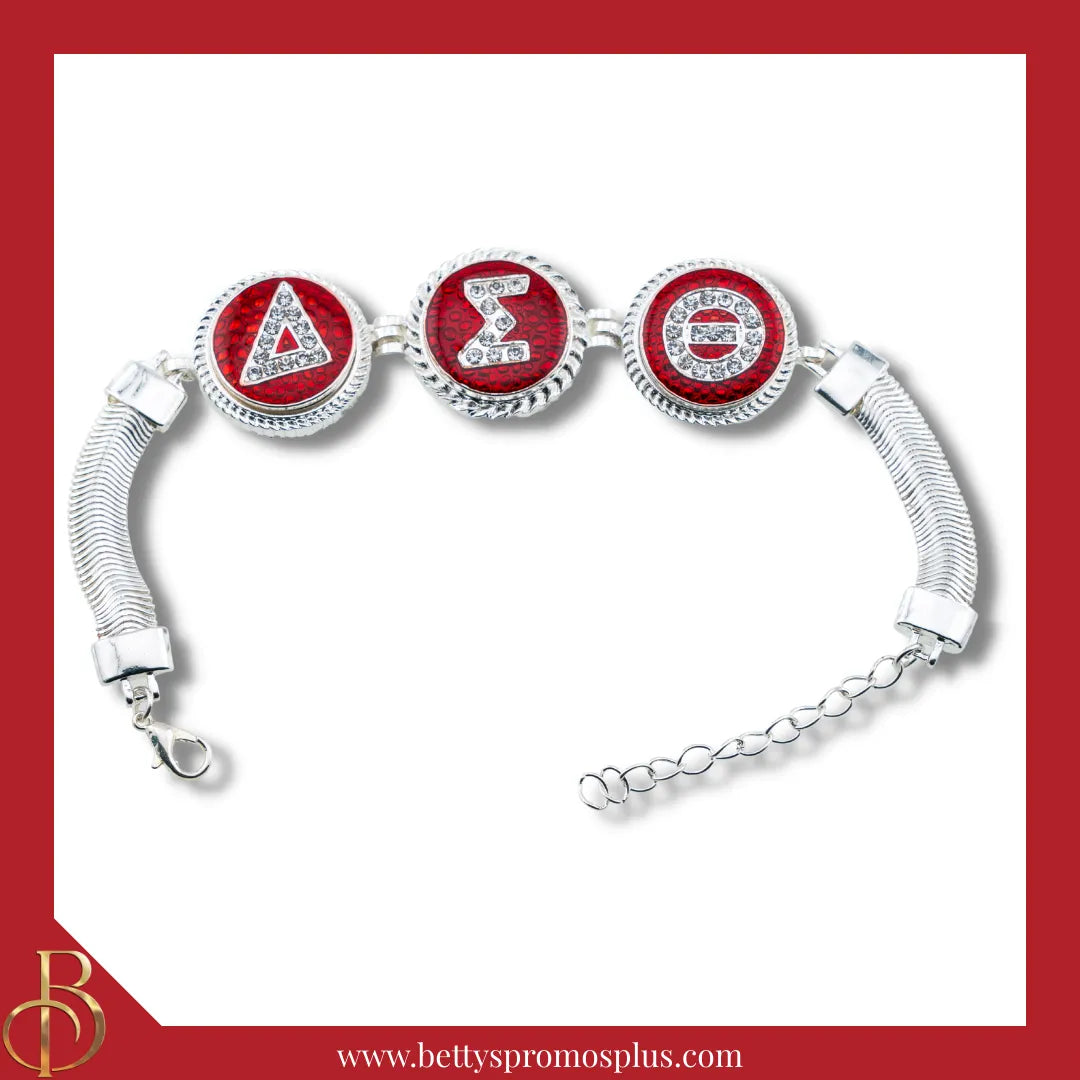 Delta Sigma Theta ΔΣΘ Snap Button Bracelet Jewelry with Interchangeabl