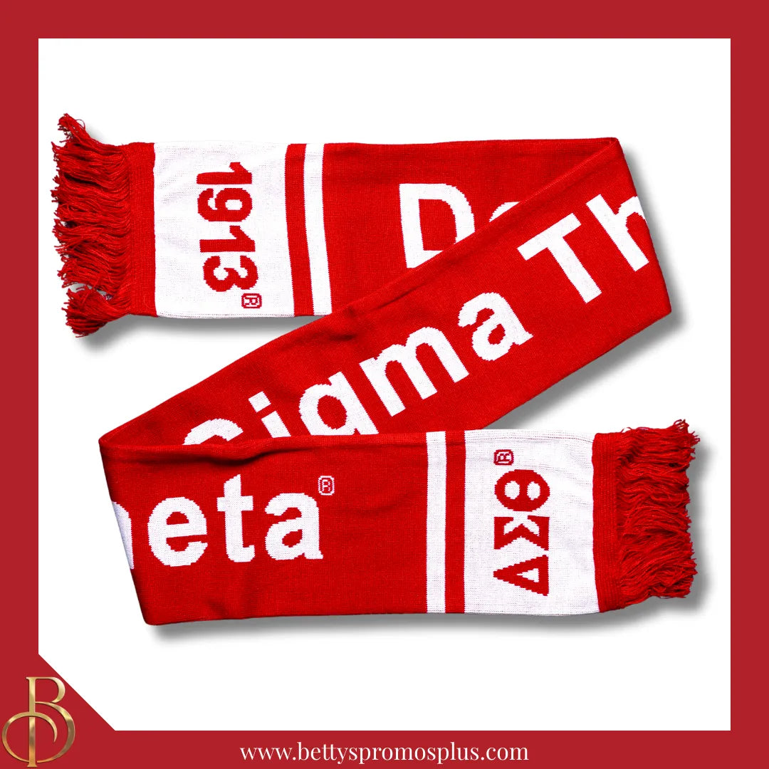 Delta Sigma Theta ΔΣΘ Sorority Knit Scarf-Red-Delta Sigma Theta Paraphernalia-Delta Sigma Theta Scarf-Betty's Promos Plus
