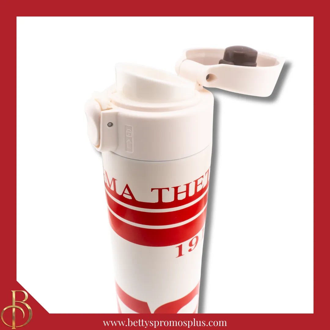 Delta Sigma Theta ΔΣΘ Stainless Steel Water Bottle with Flip Top-Delta Sigma Theta Paraphernalia-Delta Sigma Theta Water Bottle-Betty's Promos Plus