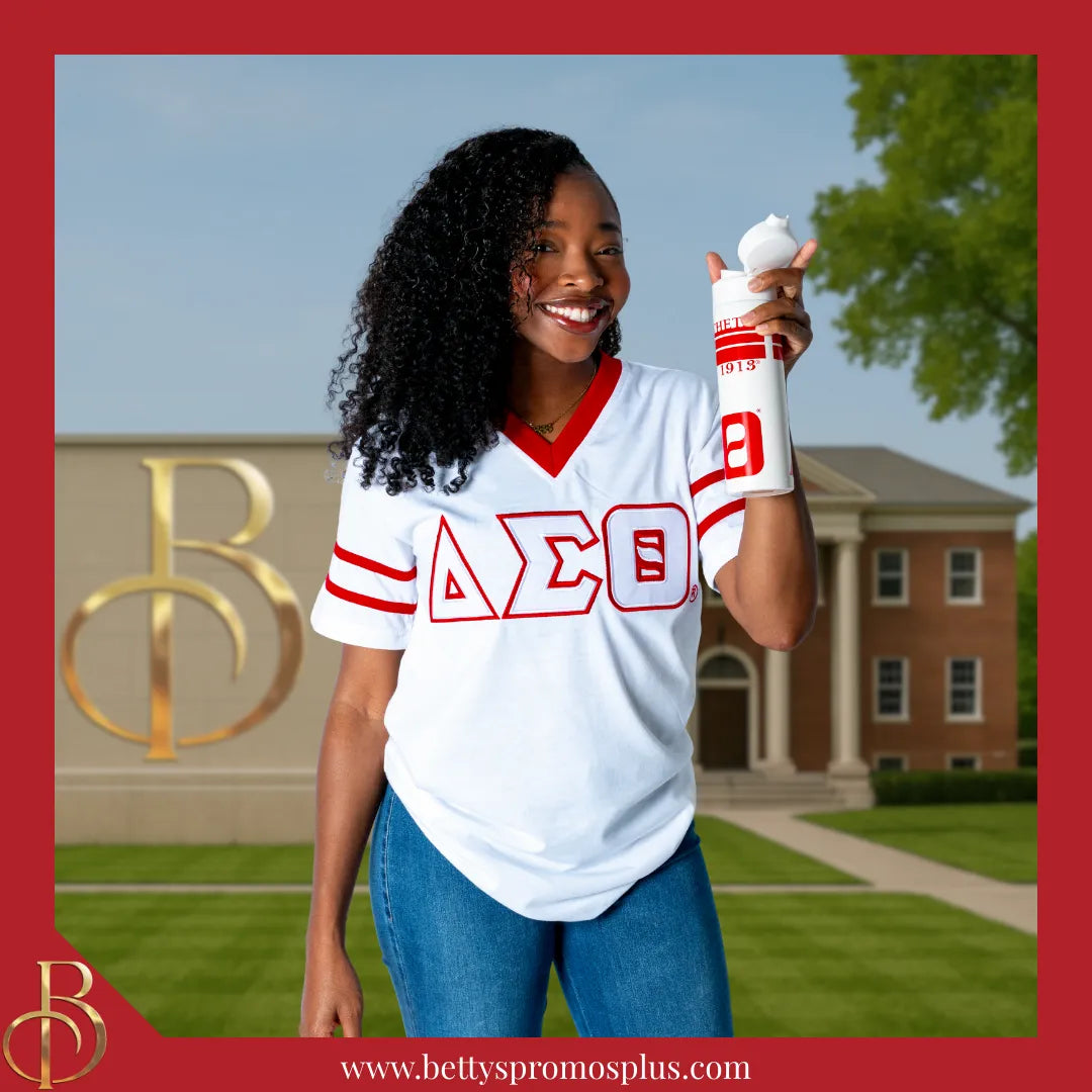 Delta Sigma Theta ΔΣΘ Stainless Steel Water Bottle with Flip Top-Delta Sigma Theta Paraphernalia-Delta Sigma Theta Water Bottle-Betty's Promos Plus