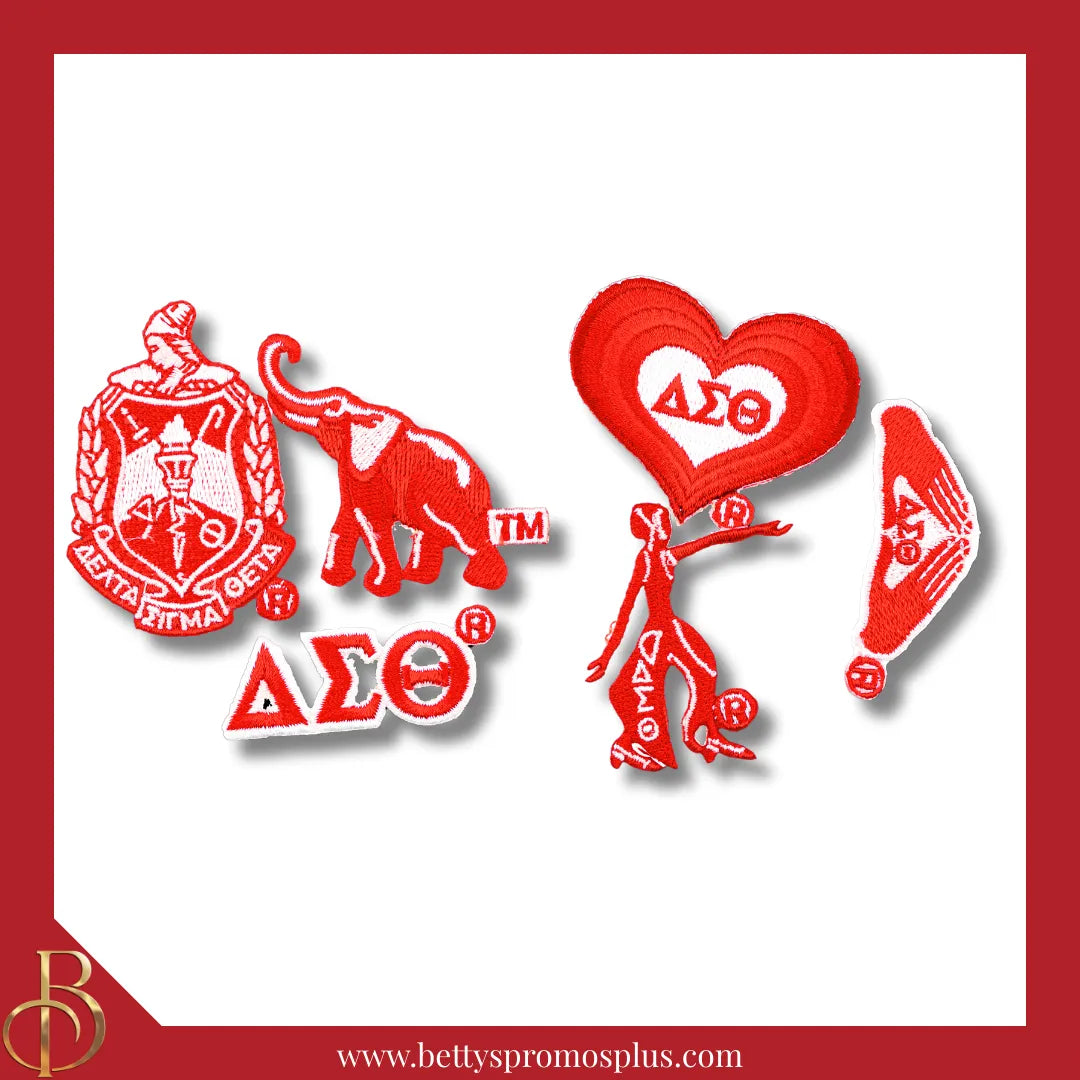 Delta Sigma Theta ΔΣΘ Stick-On Embroidered Patch Set of 3 Patches-Delta Sigma Theta Paraphernalia-Delta Sigma Theta Patch-Betty's Promos Plus