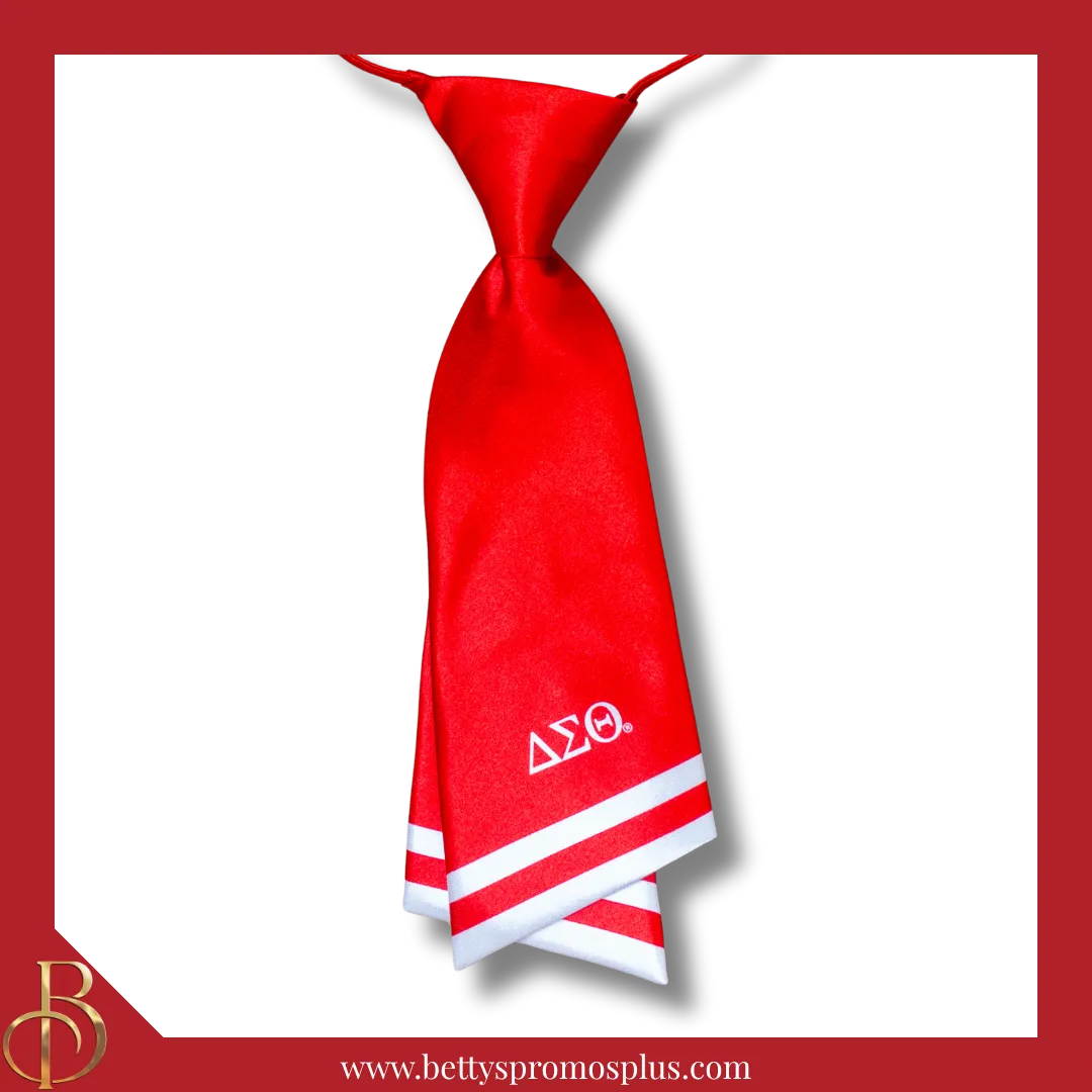 Delta Sigma Theta ΔΣΘ Striped Pre-Tied Adjustable Necktie-Delta Sigma Theta Paraphernalia-Delta Sigma Theta Bow Tie-Betty's Promos Plus