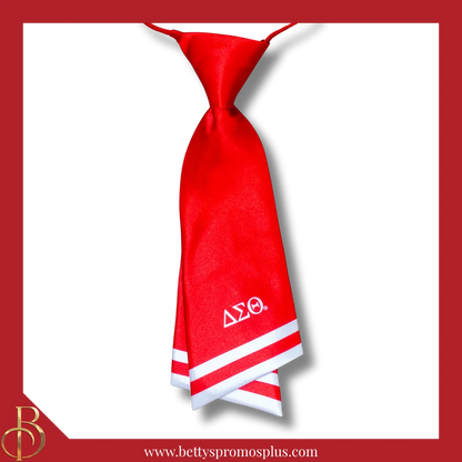 Delta Sigma Theta ΔΣΘ Striped Pre-Tied Adjustable Necktie-Delta Sigma Theta Paraphernalia-Delta Sigma Theta Bow Tie-Betty's Promos Plus