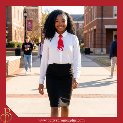 Delta Sigma Theta ΔΣΘ Striped Pre-Tied Adjustable Necktie-Delta Sigma Theta Paraphernalia-Delta Sigma Theta Bow Tie-Betty's Promos Plus