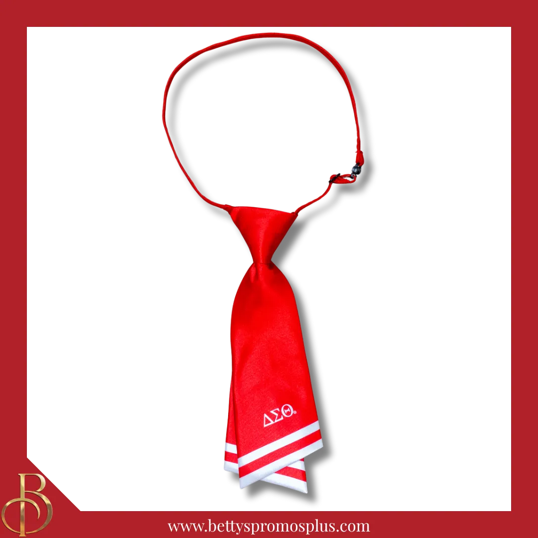 Delta Sigma Theta ΔΣΘ Striped Pre-Tied Adjustable Necktie-Delta Sigma Theta Paraphernalia-Delta Sigma Theta Bow Tie-Betty's Promos Plus