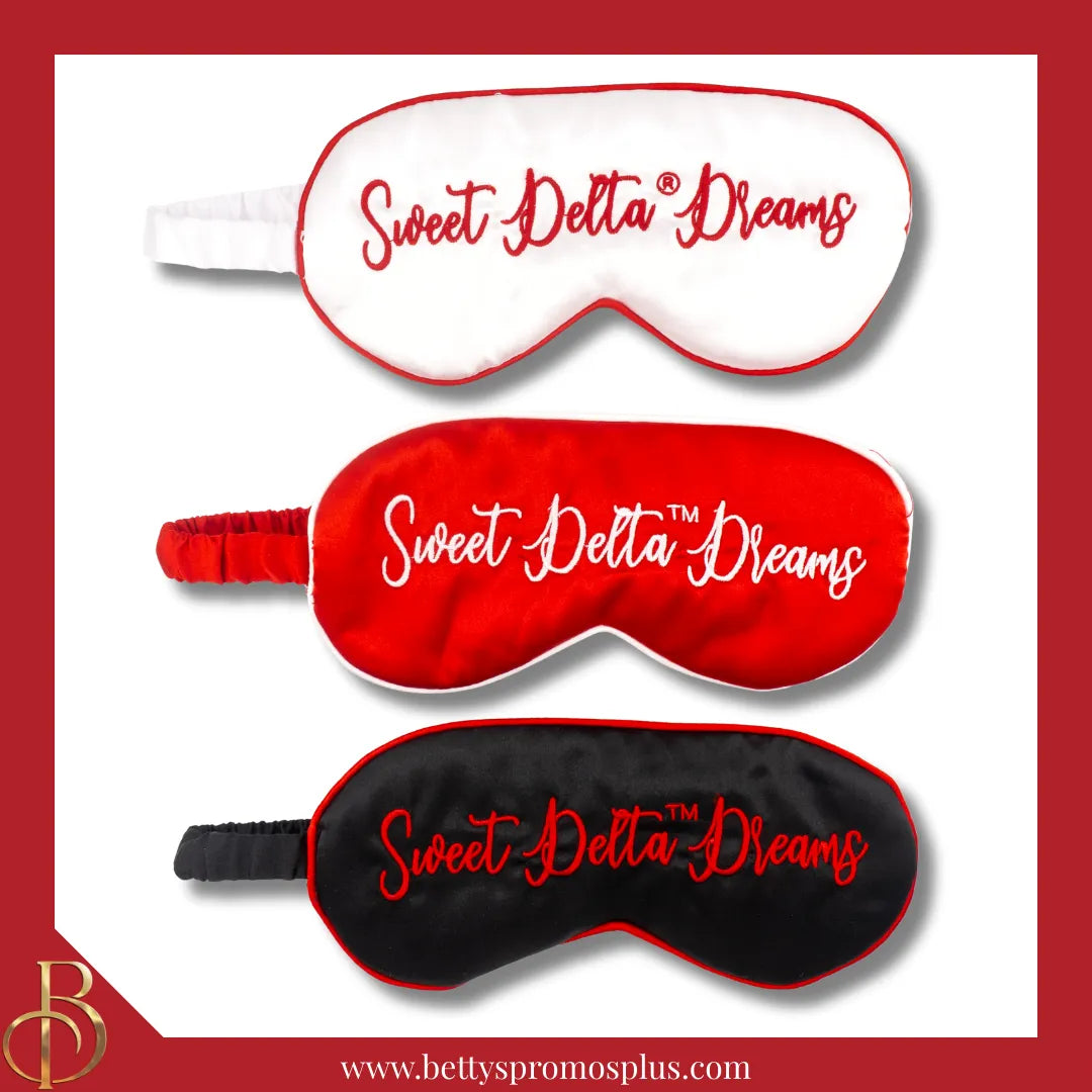 Delta Sigma Theta ΔΣΘ "Sweet Delta Dreams" Sleep Mask-Delta Sigma Theta Paraphernalia-Delta Sigma Theta Sleep Mask-Betty's Promos Plus