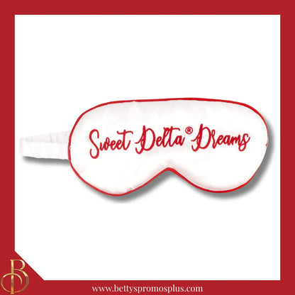 Delta Sigma Theta ΔΣΘ "Sweet Delta Dreams" Sleep Mask-White-Delta Sigma Theta Paraphernalia-Delta Sigma Theta Sleep Mask-Betty's Promos Plus