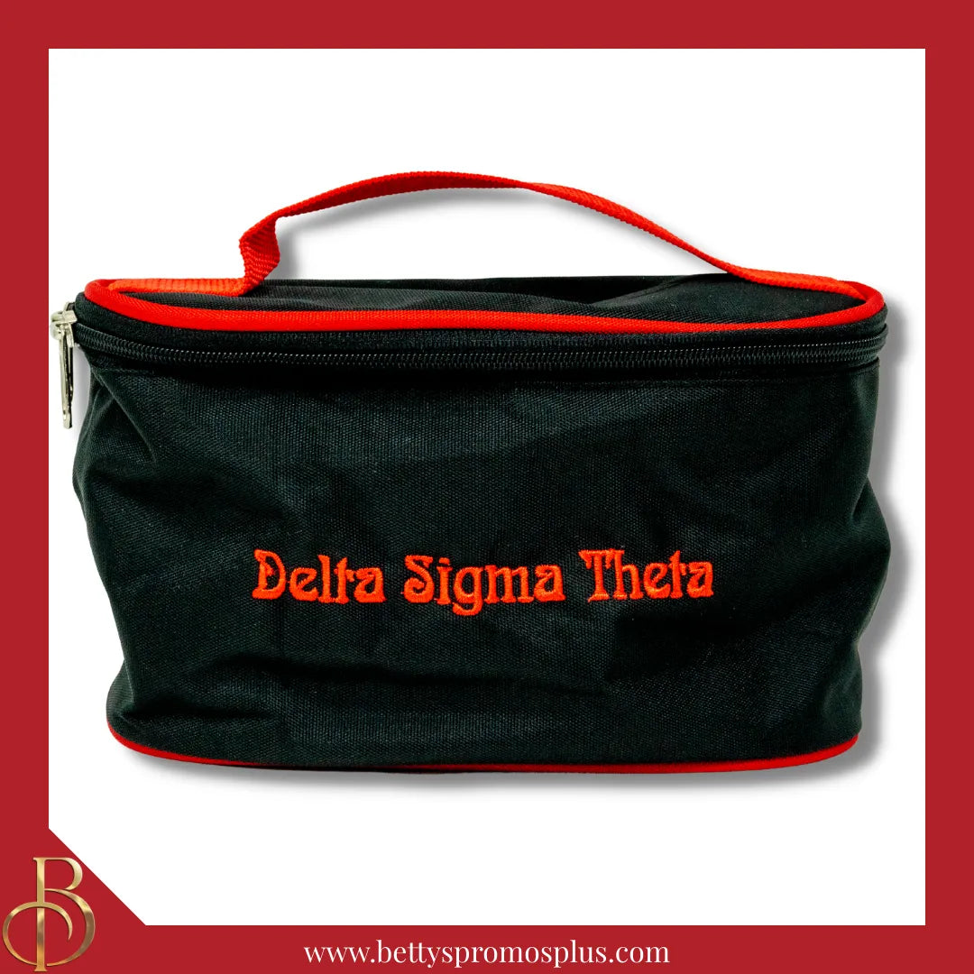 Delta Sigma Theta ΔΣΘ Toiletry Bag Set of 3 Makeup Travel Kit Bathroom and Luggage Organizer-Delta Sigma Theta Paraphernalia-Delta Sigma Theta Cosmetic Case-Betty's Promos Plus