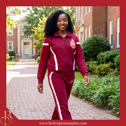 Delta Sigma Theta ΔΣΘ Track Suit Set-Delta Sigma Theta Paraphernalia-Delta Sigma Theta Track Suit-Betty's Promos Plus