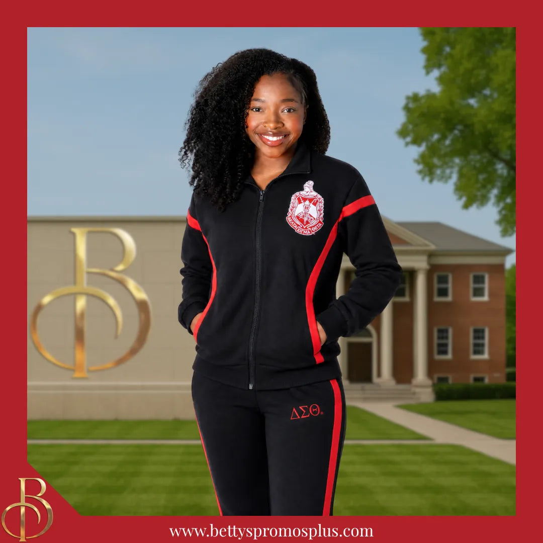 Delta Sigma Theta ΔΣΘ Track Suit Set-Delta Sigma Theta Paraphernalia-Delta Sigma Theta Track Suit-Betty's Promos Plus
