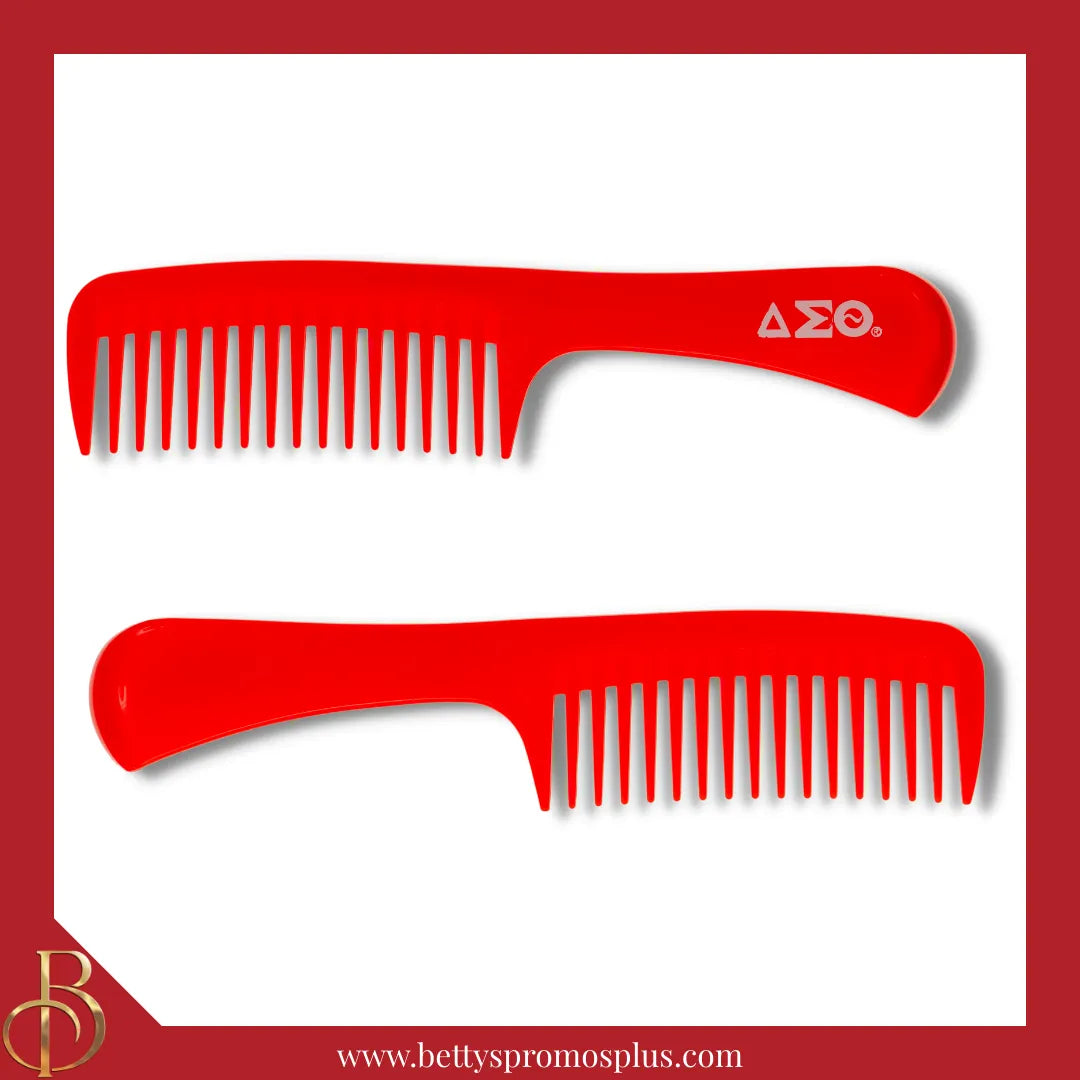 Delta Sigma Theta ΔΣΘ Unbreakable Detangling Hair Comb-Red-Delta Sigma Theta Paraphernalia-Delta Sigma Theta Comb-Betty's Promos Plus