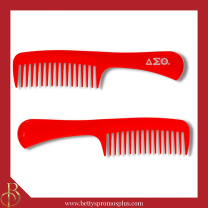 Delta Sigma Theta ΔΣΘ Unbreakable Detangling Hair Comb-Red-Delta Sigma Theta Paraphernalia-Delta Sigma Theta Comb-Betty's Promos Plus