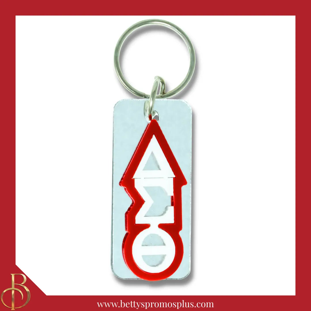 Delta Sigma Theta ΔΣΘ Vertical Block Acrylic Keychain-Delta Sigma Theta Paraphernalia-Delta Sigma Theta Keychain-Betty's Promos Plus