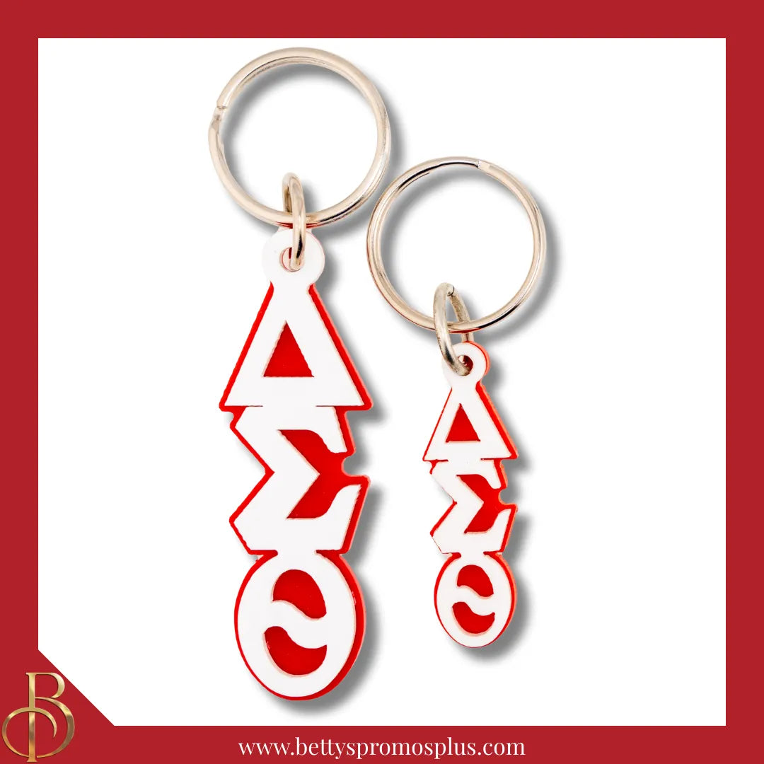 Delta Sigma Theta ΔΣΘ Vertical Greek Letters Acrylic Keychain-Delta Sigma Theta Paraphernalia-Delta Sigma Theta Keychain-Betty's Promos Plus