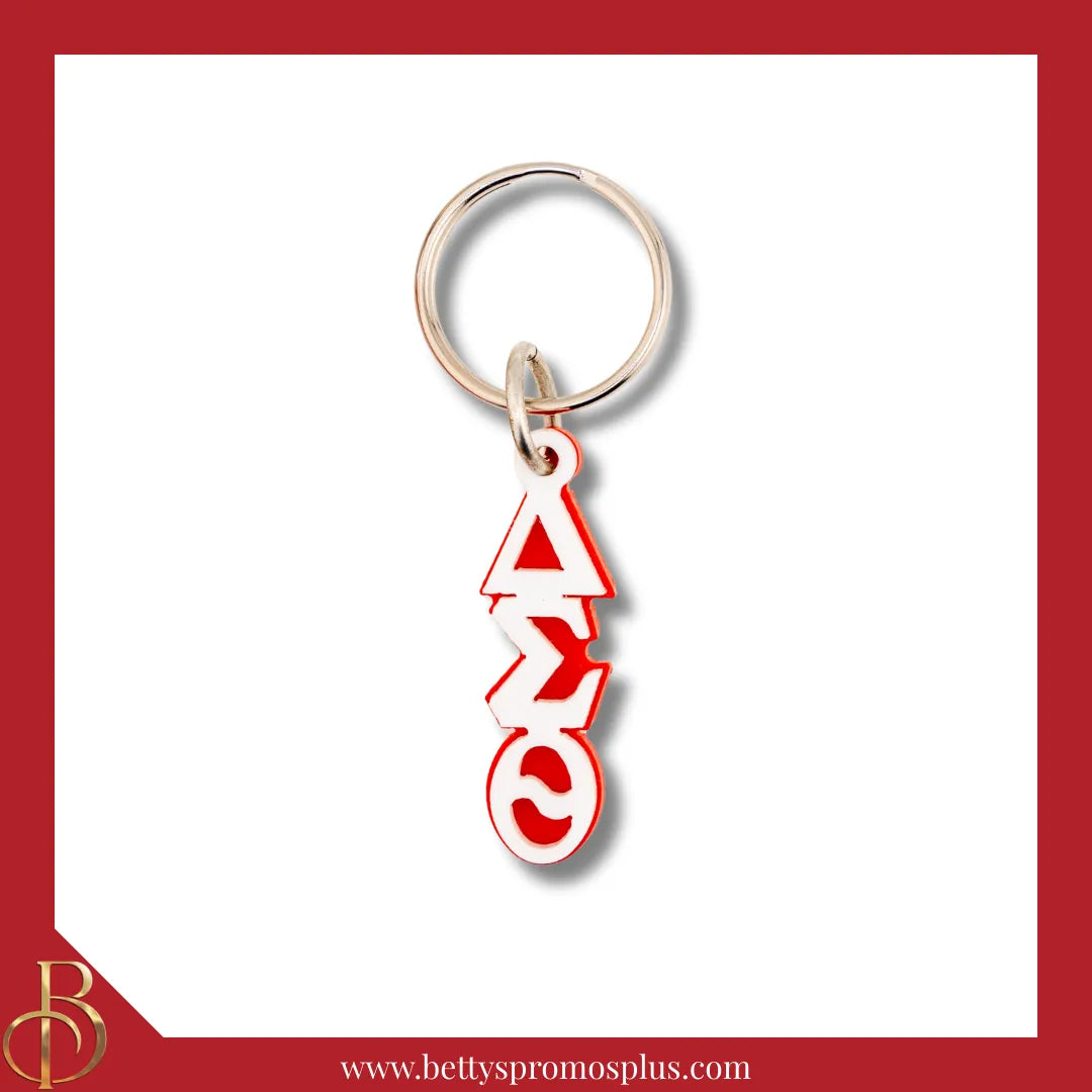 Delta Sigma Theta ΔΣΘ Vertical Greek Letters Acrylic Keychain-Small-White-Delta Sigma Theta Paraphernalia-Delta Sigma Theta Keychain-Betty's Promos Plus