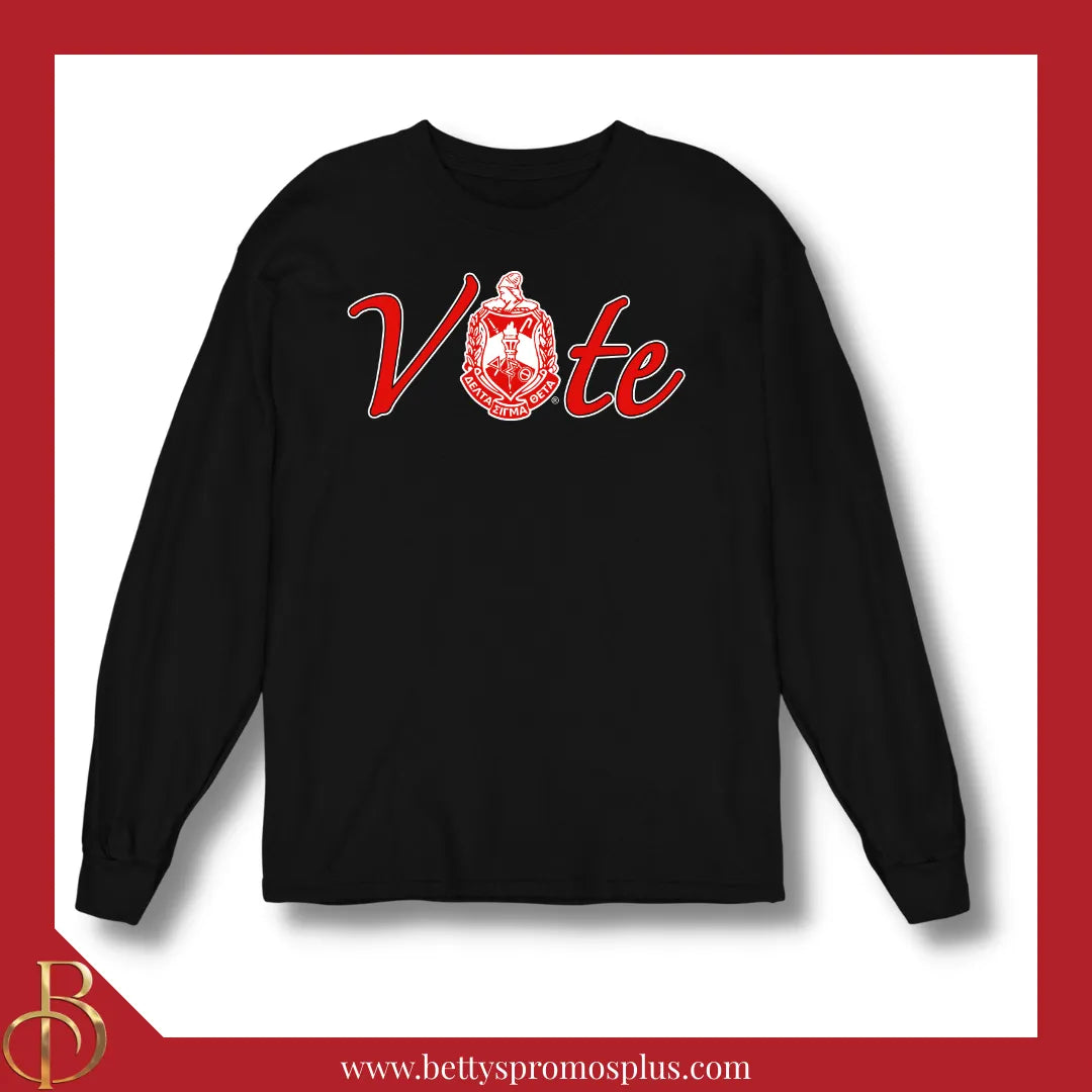 Delta Sigma Theta ΔΣΘ VOTE Screen Printed T-Shirt-Delta Sigma Theta Paraphernalia-Delta Sigma Theta T-Shirts-Betty's Promos Plus