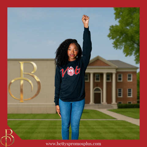 Delta Sigma Theta ΔΣΘ VOTE Screen Printed T-Shirt-Delta Sigma Theta Paraphernalia-Delta Sigma Theta T-Shirts-Betty's Promos Plus