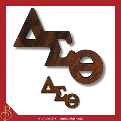 Delta Sigma Theta ΔΣΘ Wooden Greek Letters Lapel Pin-Delta Sigma Theta Paraphernalia-Delta Sigma Theta Lapel Pin-Betty's Promos Plus