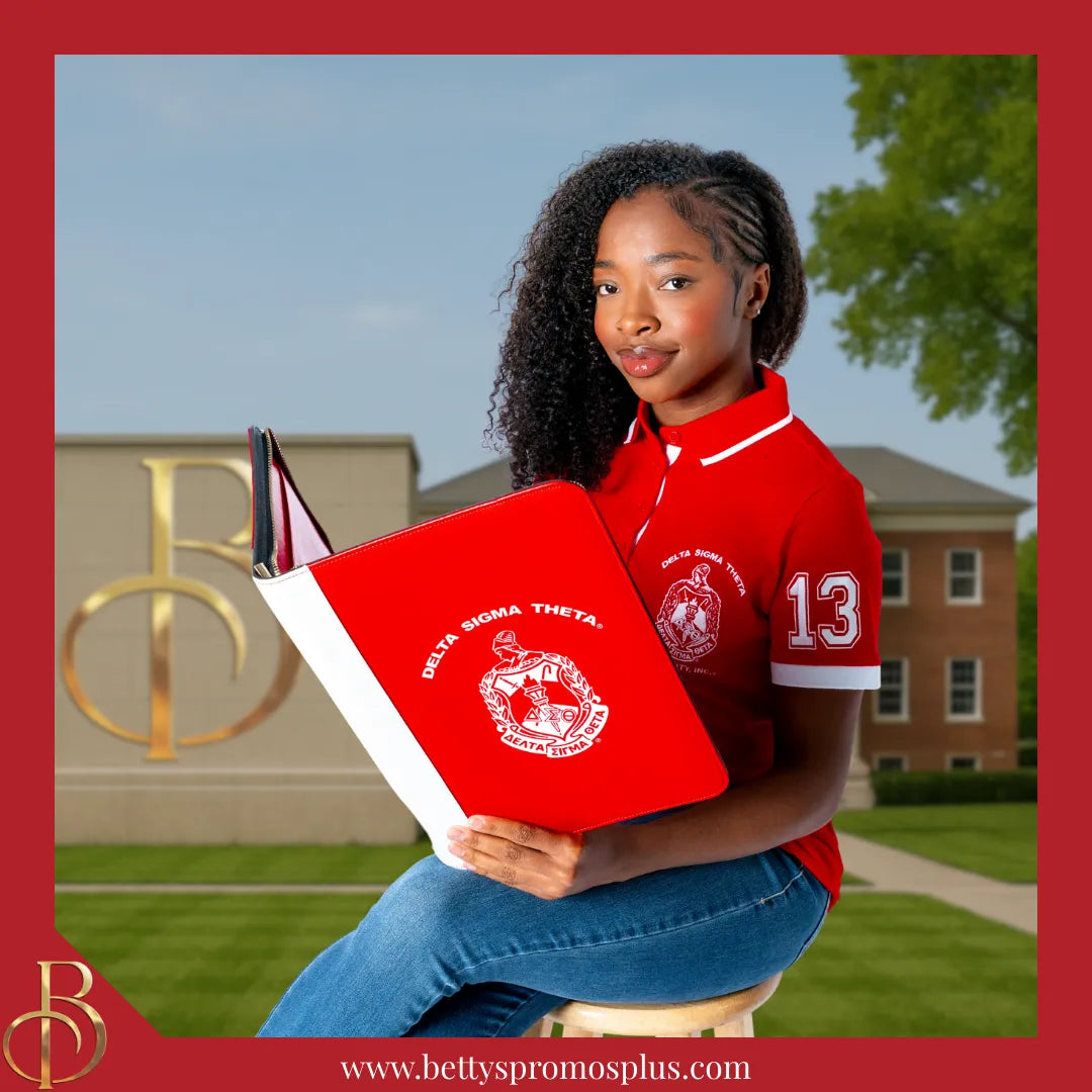 Delta Sigma Theta ΔΣΘ Zip Around Business Padfolio-Delta Sigma Theta Paraphernalia-Delta Sigma Theta Padfolio-Betty's Promos Plus
