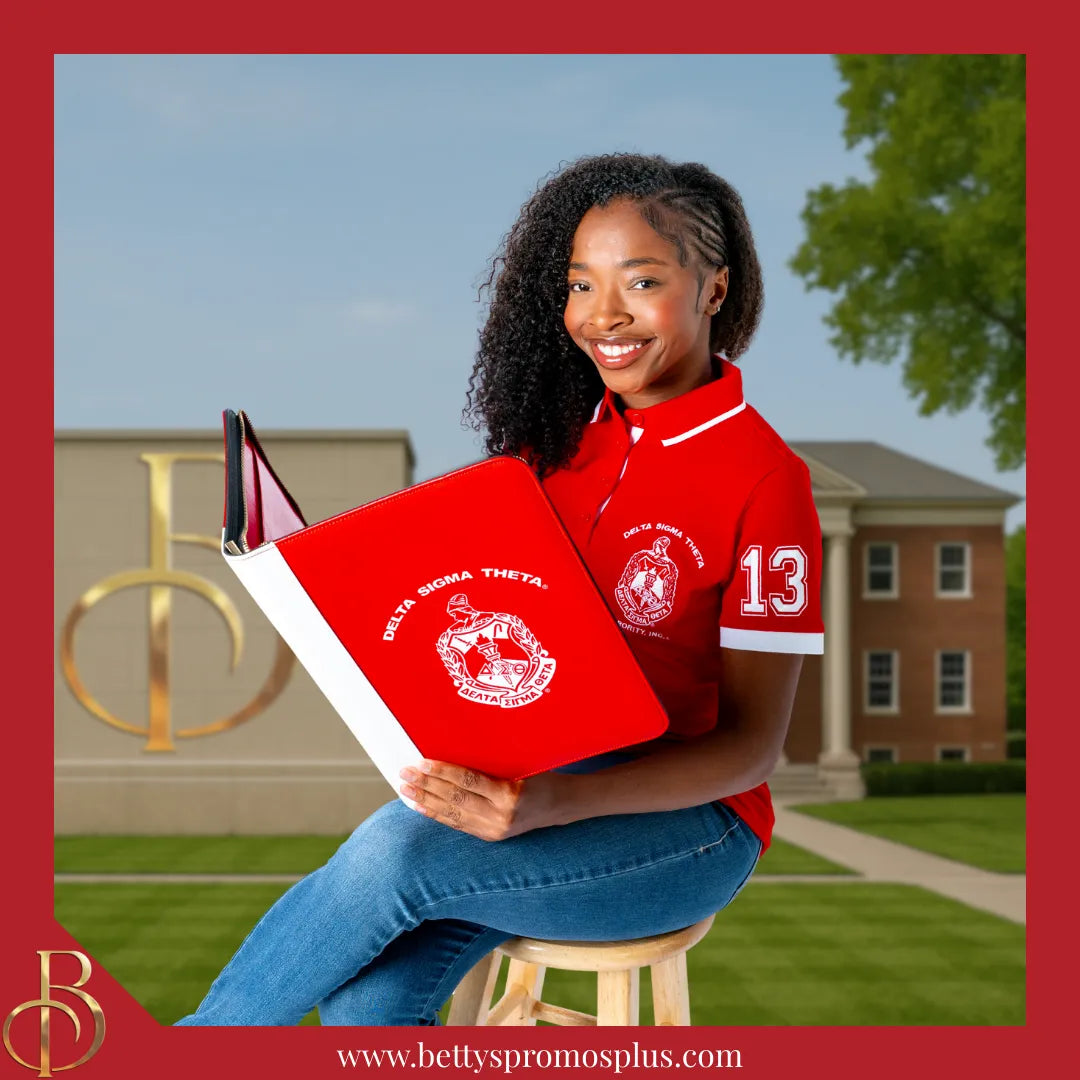 Delta Sigma Theta ΔΣΘ Zip Around Business Padfolio-Delta Sigma Theta Paraphernalia-Delta Sigma Theta Padfolio-Betty's Promos Plus